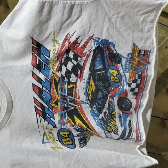 VAN HALEN CROPPED GRAPHIC  SHORT SLEEVE TEE SIZE S/M RACE TRACK CAR 34 TSHIRT - Picture 2 of 5